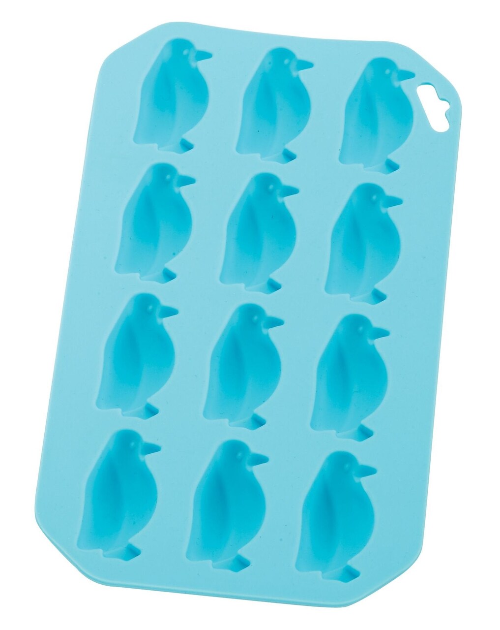 HIC Blue Silicone Penguin Shape Ice Cube Tray and Baking Mold